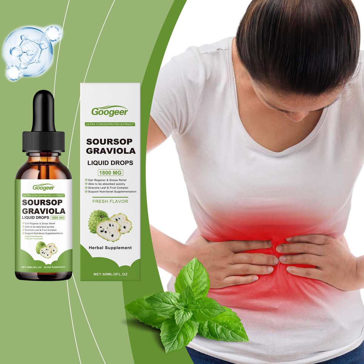 Soursop Graviola Drops – 1800mg Digestive & Sleep Support