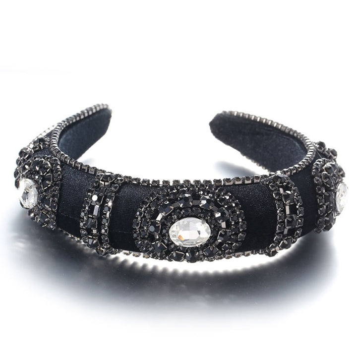 Velvet Rhinestone Headband for Glamorous Retro Style