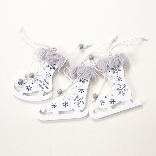 Christmas Skate Ornaments for a Cozy Rustic Tree Decor
