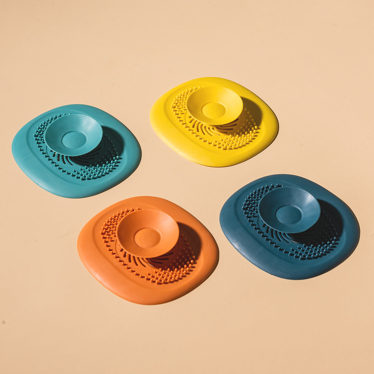 Silicone Hair Catcher Drain Cover with Press Stopper