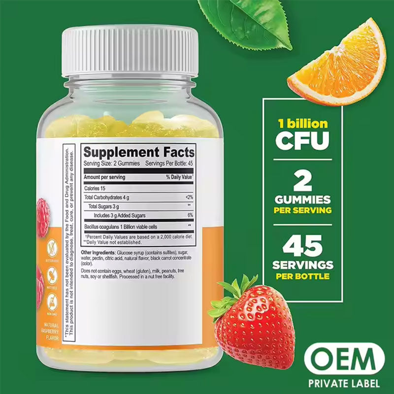 Probiotic Gummies — 60 Fruit Chews for Digestive Health