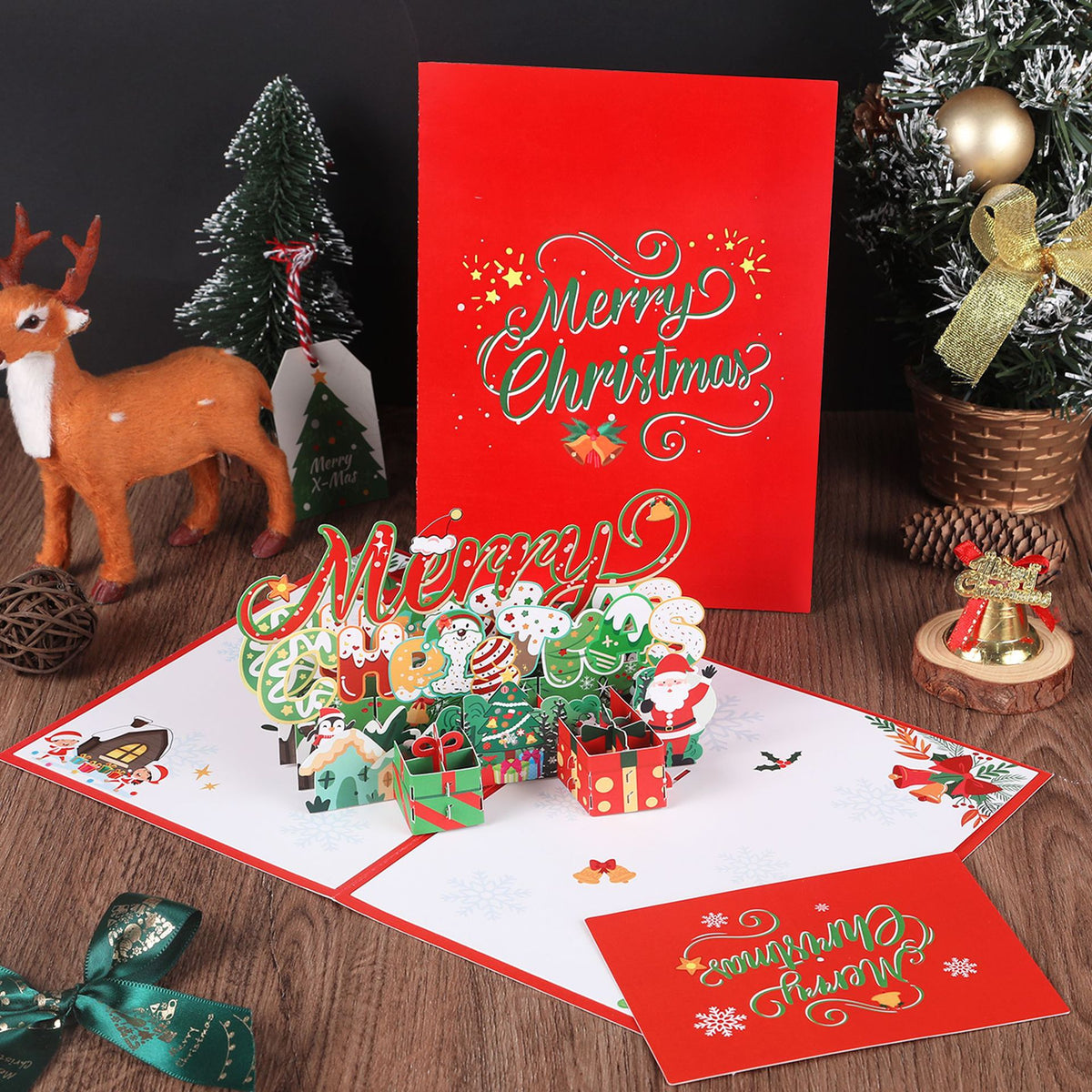 3D Christmas Greeting Card With Freestanding Pop-Up Display