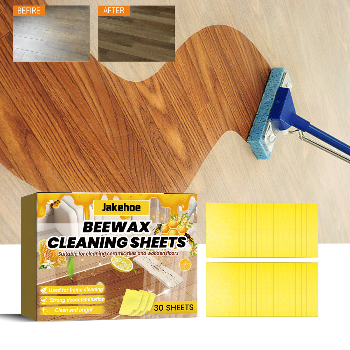 Beewax Cleaning Sheets for Cleaner, Brighter Floors