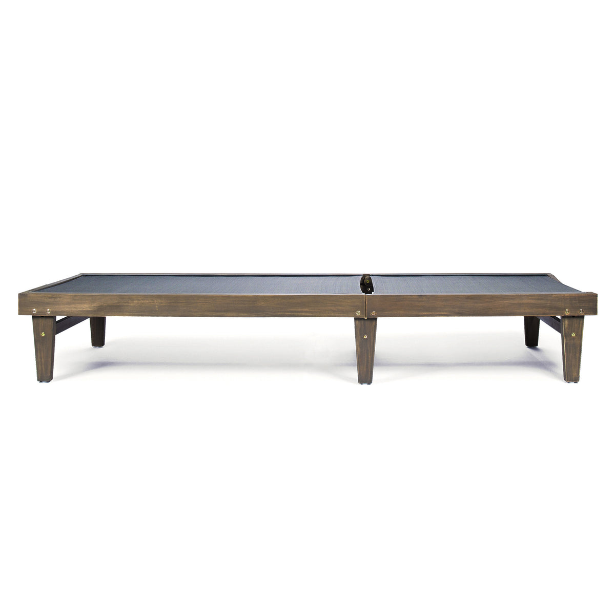 Dark Grey Mesh Patio Chaise Lounge, Adjustable Back