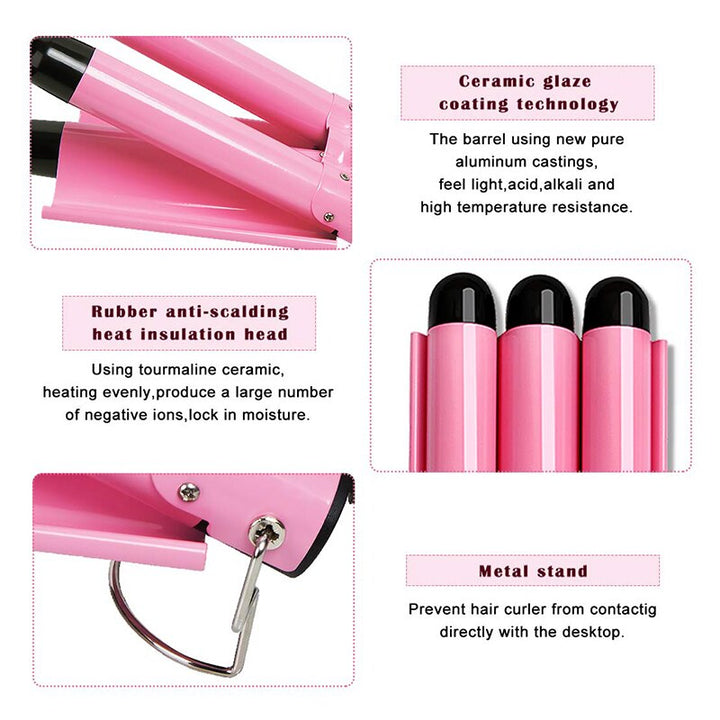 Triple Barrel Hair Waver for Glossy, Voluminous Waves