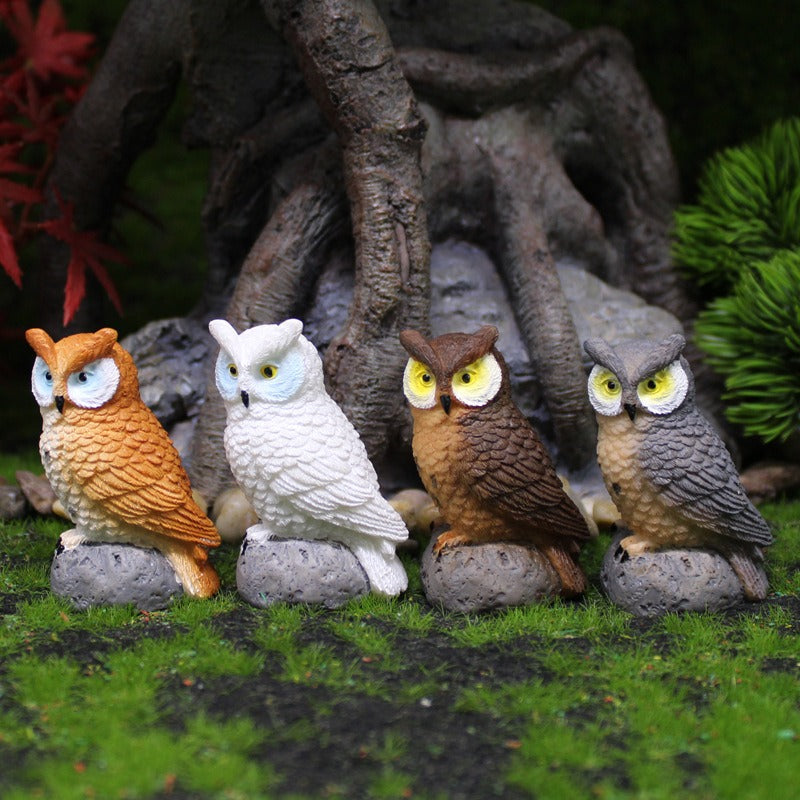 Resin Owl Figurines for Fairy Gardens & Moss Scenes