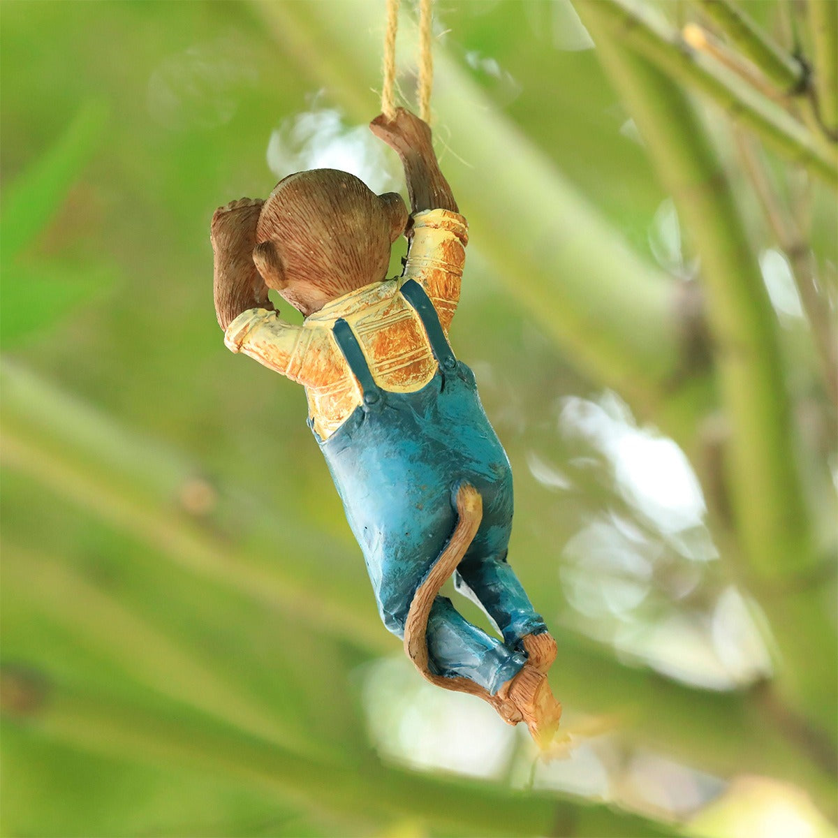 Outdoor Resin Monkey Garden Decor Hanging Swing Pendant
