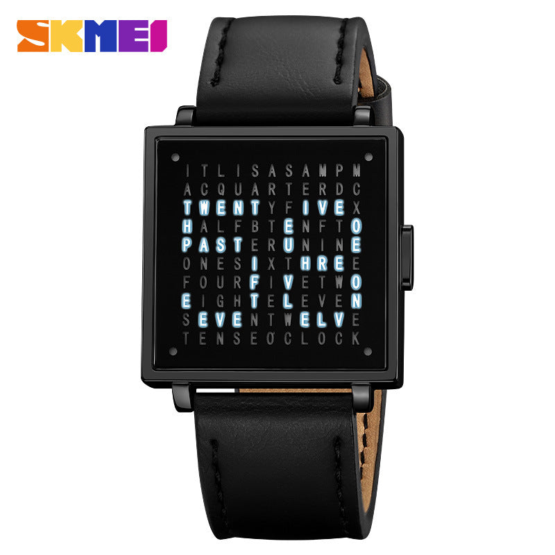 LED Word Clock Watch for Men That Tells Time in Words