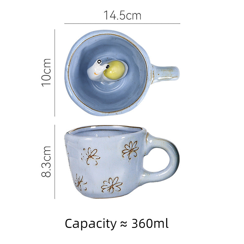 3D Animal Ceramic Coffee Mug With Hidden Animal Inside