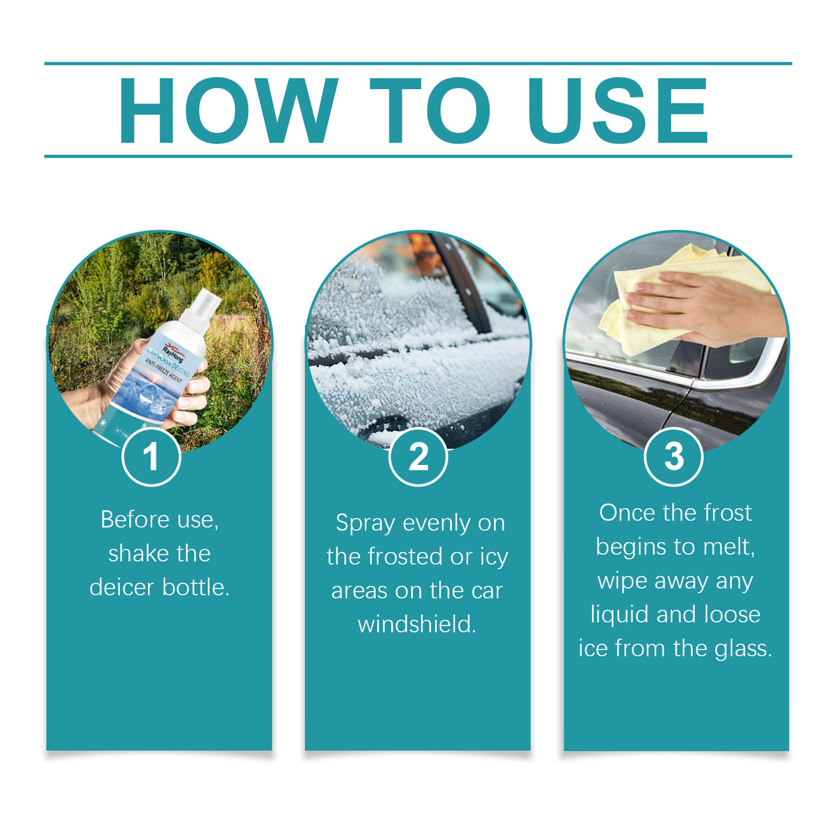 Windshield De-Icer Spray for Clear Winter Visibility
