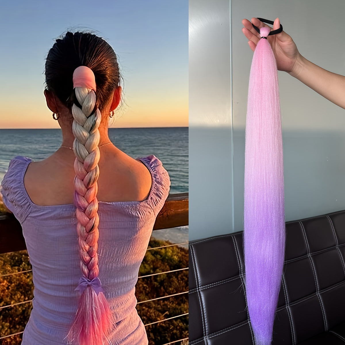 Colorful Ponytail Hair Extensions — Instant Braid Makeover