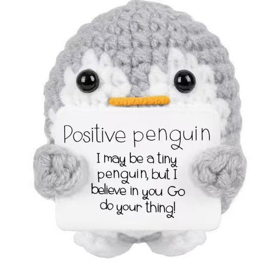 Crocheted Encouragement Doll for Cheerful Desk Decor