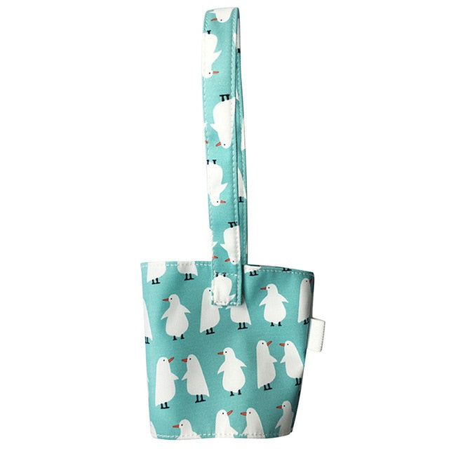 Cute Cotton Cup Carrier for Milk Tea and Juice Hands-Free
