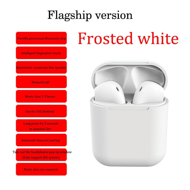Pink Wireless Earbuds with Touch Control, Bluetooth 5.0