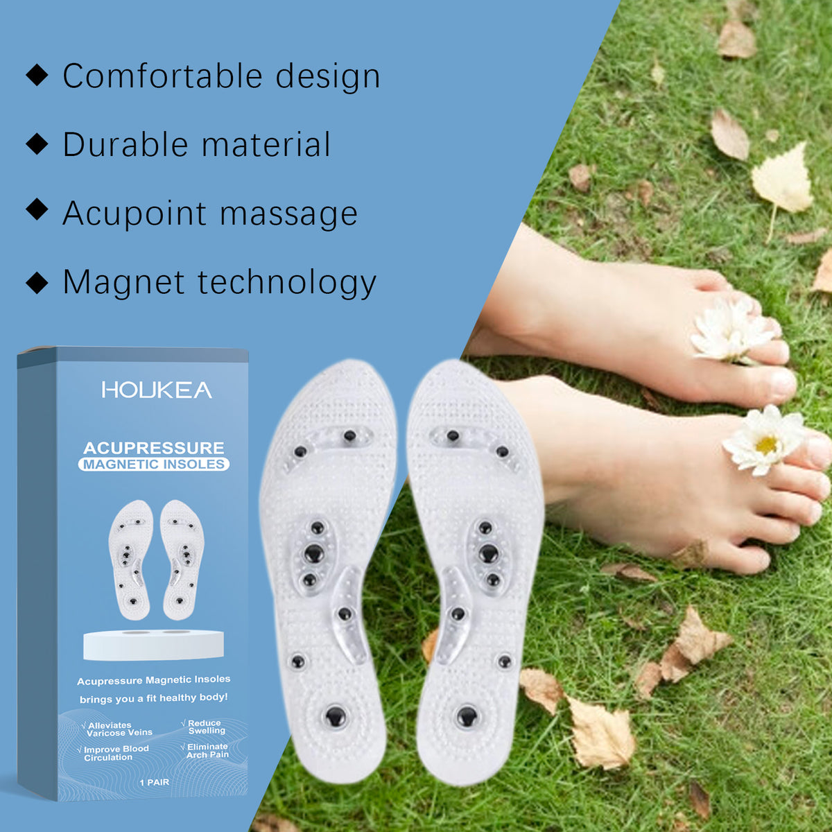Magnetic Acupressure Insoles for Everyday Foot Comfort