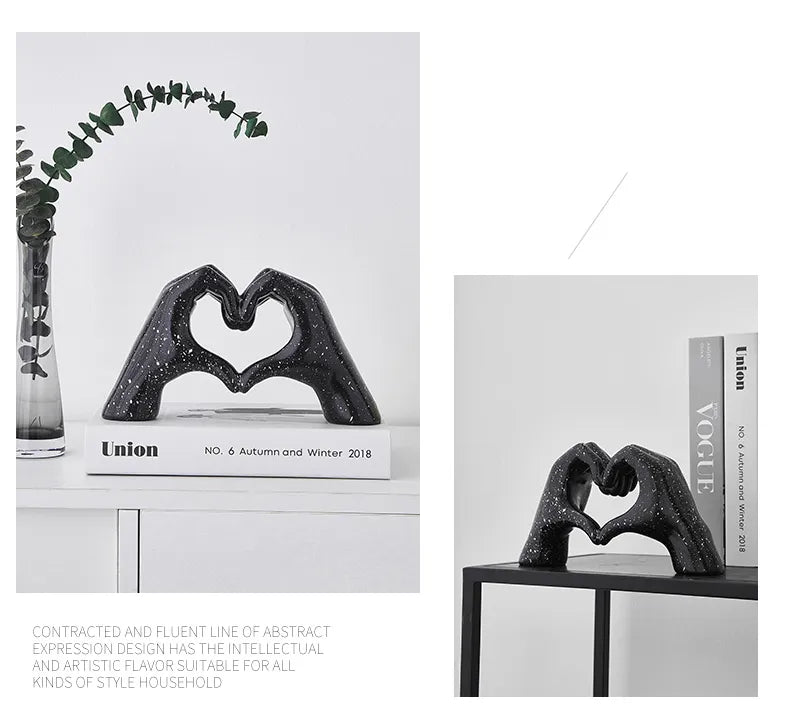 Heart Gesture Sculpture for Modern Romantic Home Decor