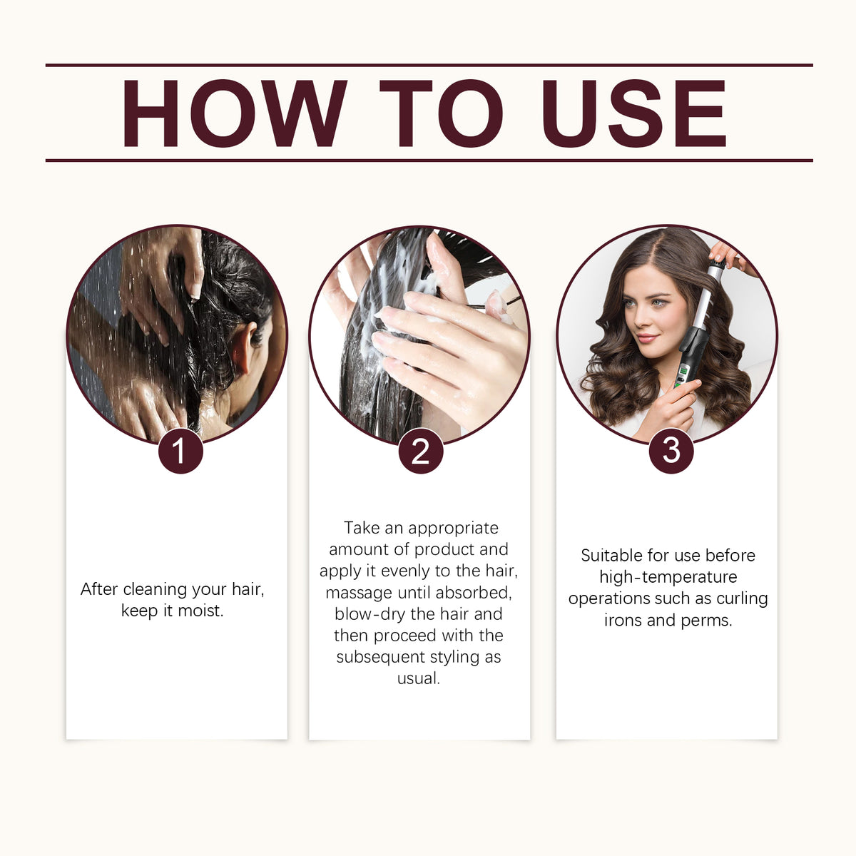 Leave-In Hair Mask for Heat Protection and Frizz