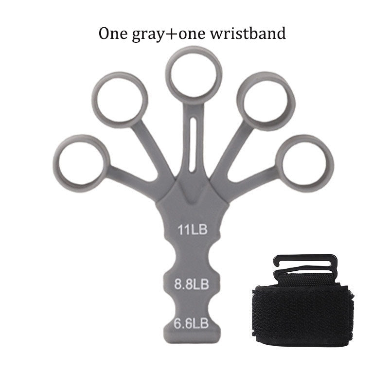 5‑Finger Silicone Grip Trainer — Adjustable Finger Strength