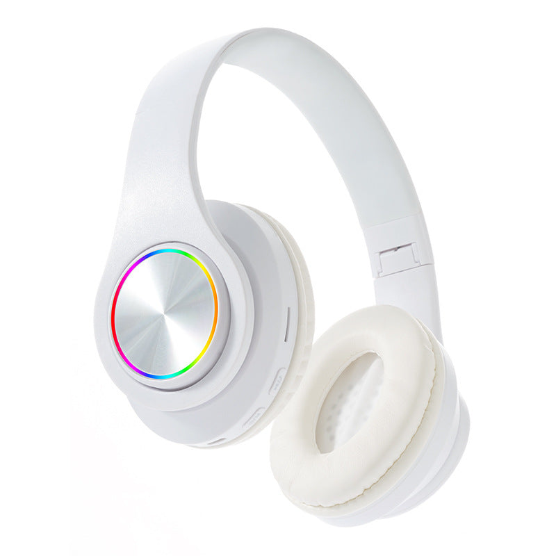 Wireless Headphones with RGB Light Ring & Deep Bass