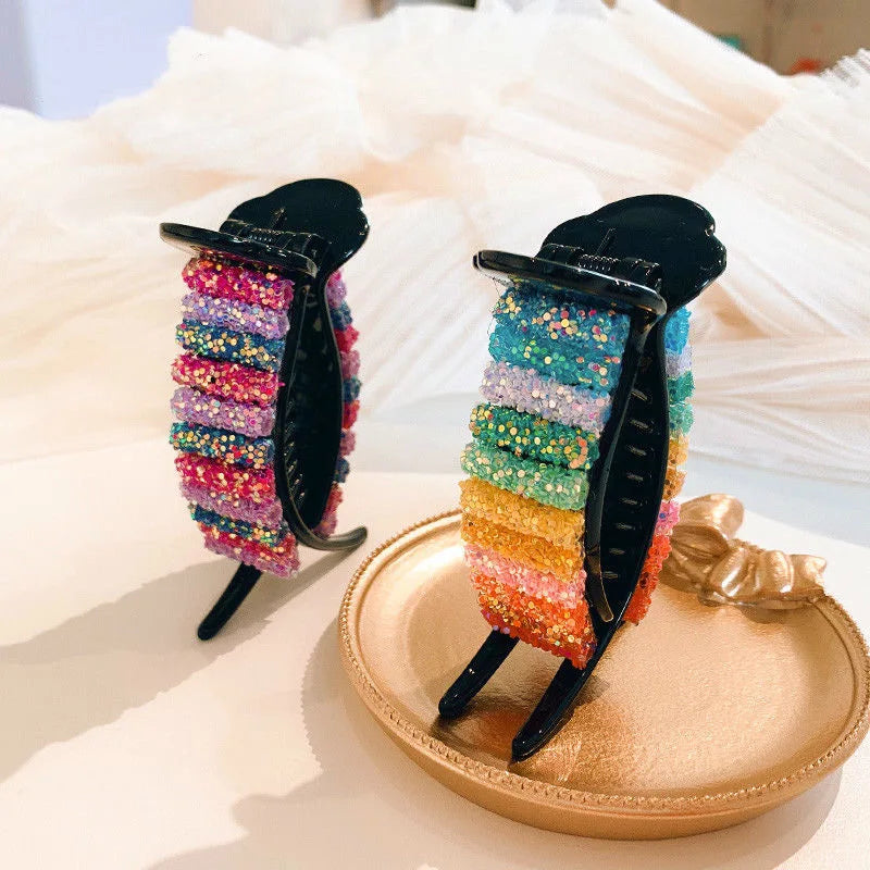 Korean Rainbow Hair Clips for Easy Ponytails & Buns