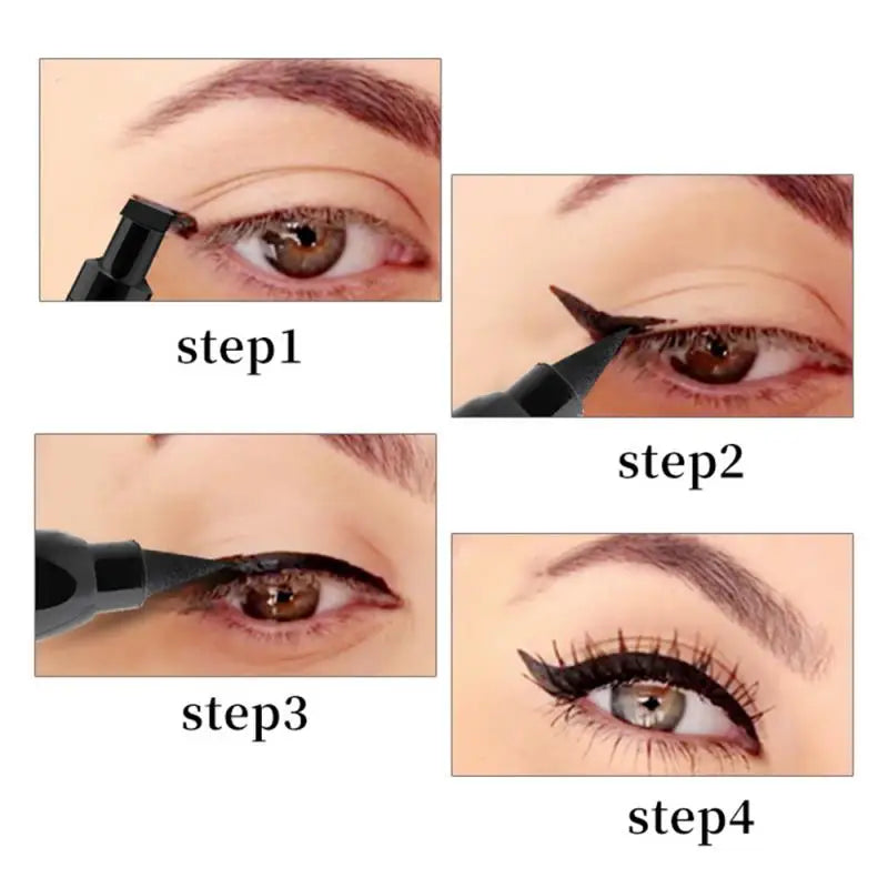Triangle Stamp Eyeliner Waterproof Winged Eye Look