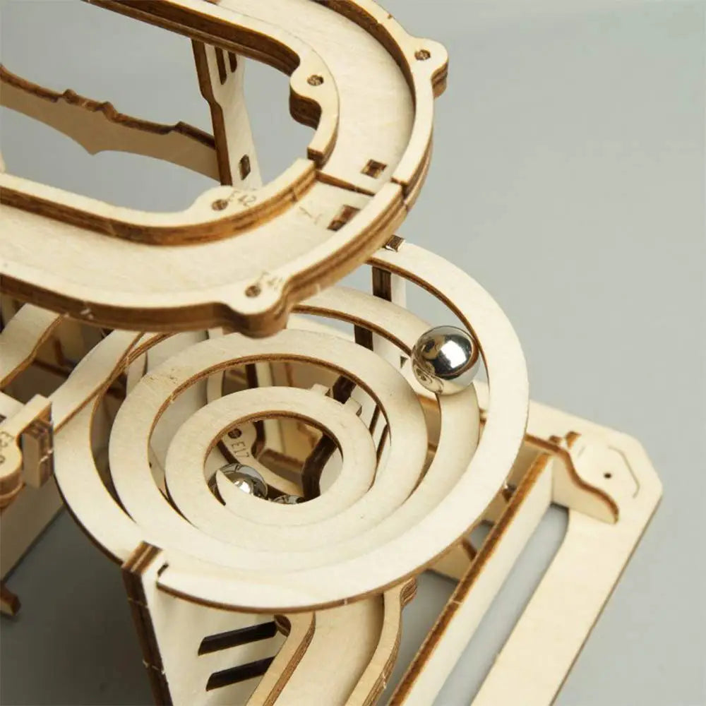 Wooden Marble Run Kit for Screen-Free Building Fun