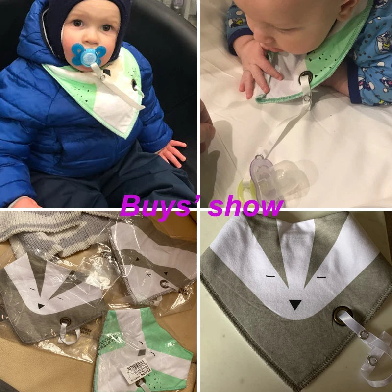 Cotton Baby Bibs with Anti-Drop Rope, Super Absorbent