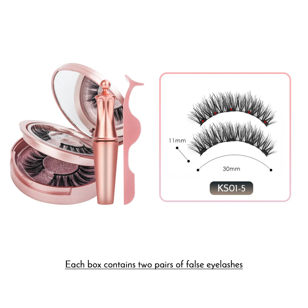 Magnetic False Eyelashes with Eyeliner, 5 Magnets