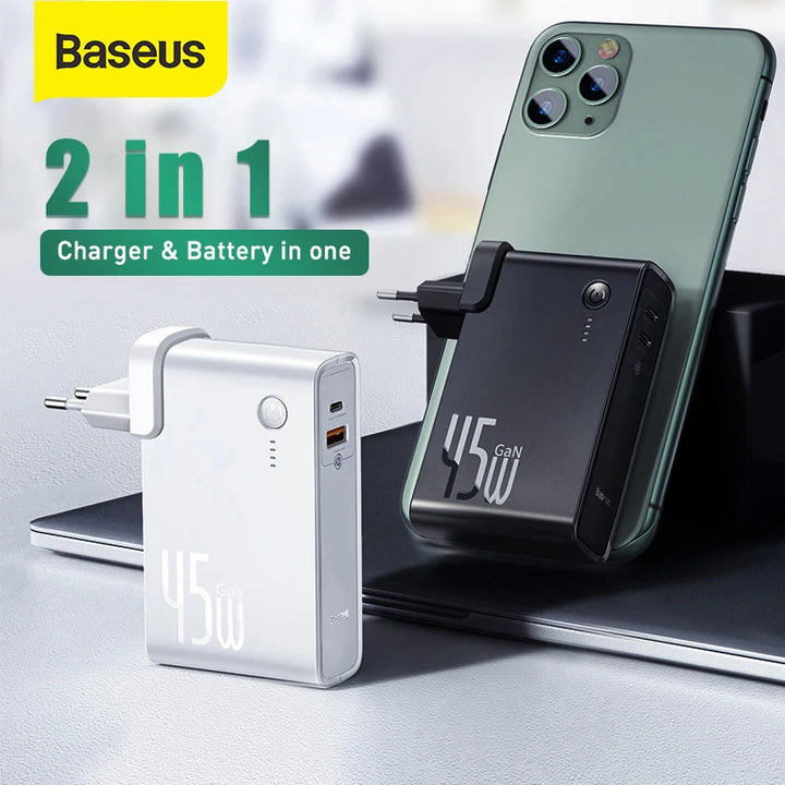 10000mAh 2-in-1 GaN Power Bank Charger — 45W PD Fast Charge