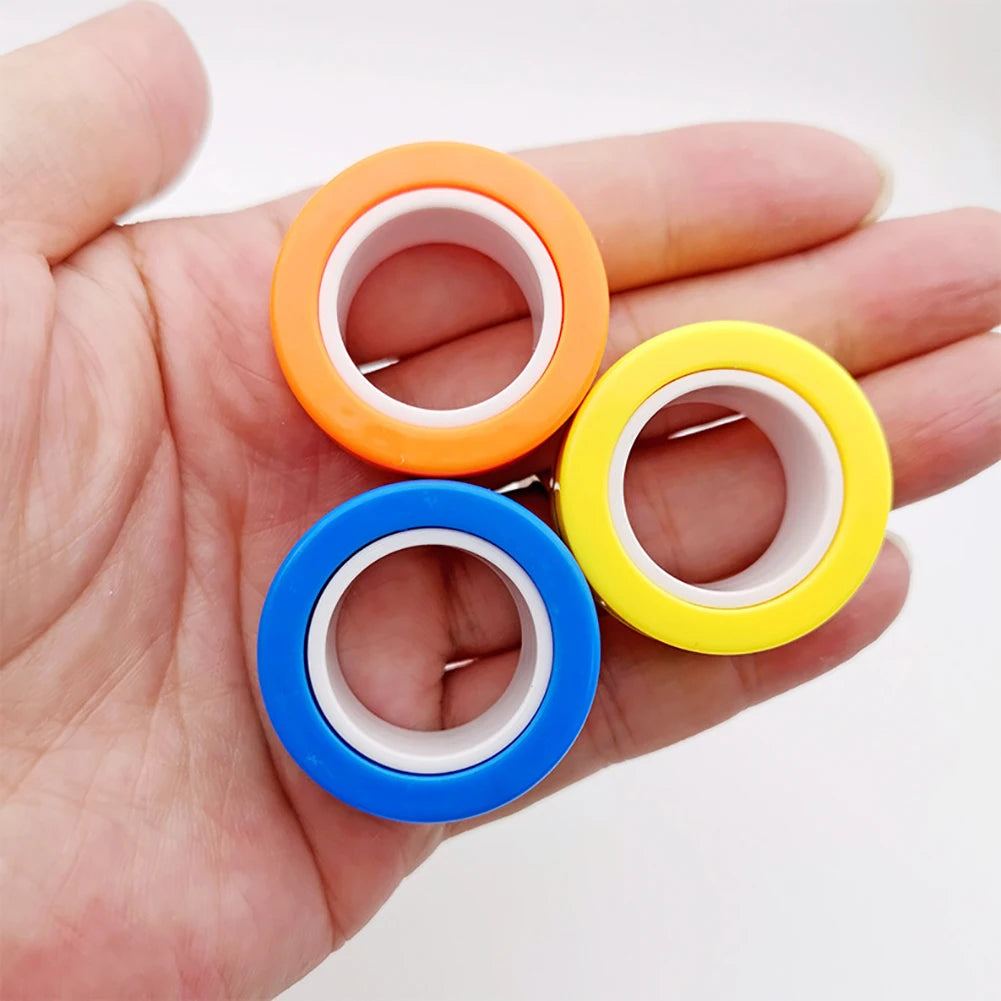 Magnetic Fidget Rings for Stress Relief, 3-Piece Set