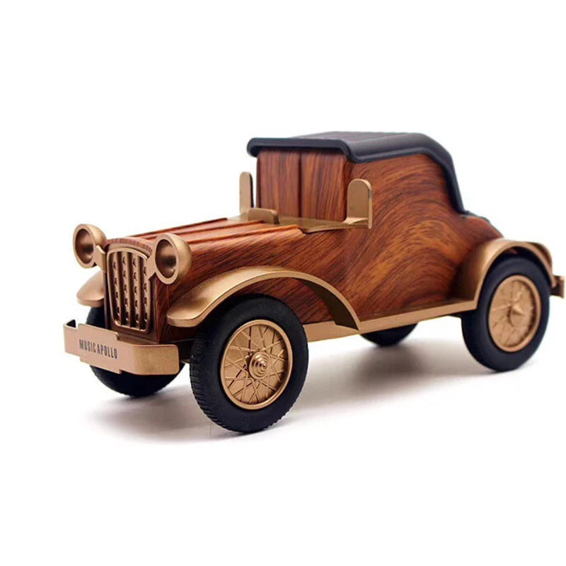 Retro Classic Car Bluetooth Speaker — Vintage Wood Grain