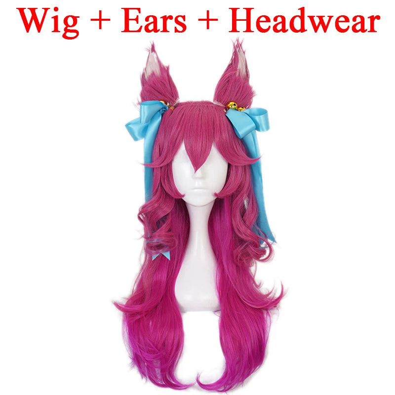Spirit Blossom Ahri Cosplay Wig With Ears Headwear