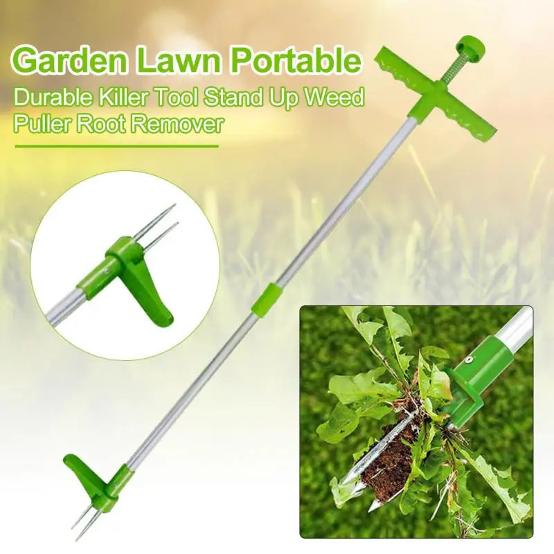 Stand-Up Long Handle Weed Puller for Whole Taproots