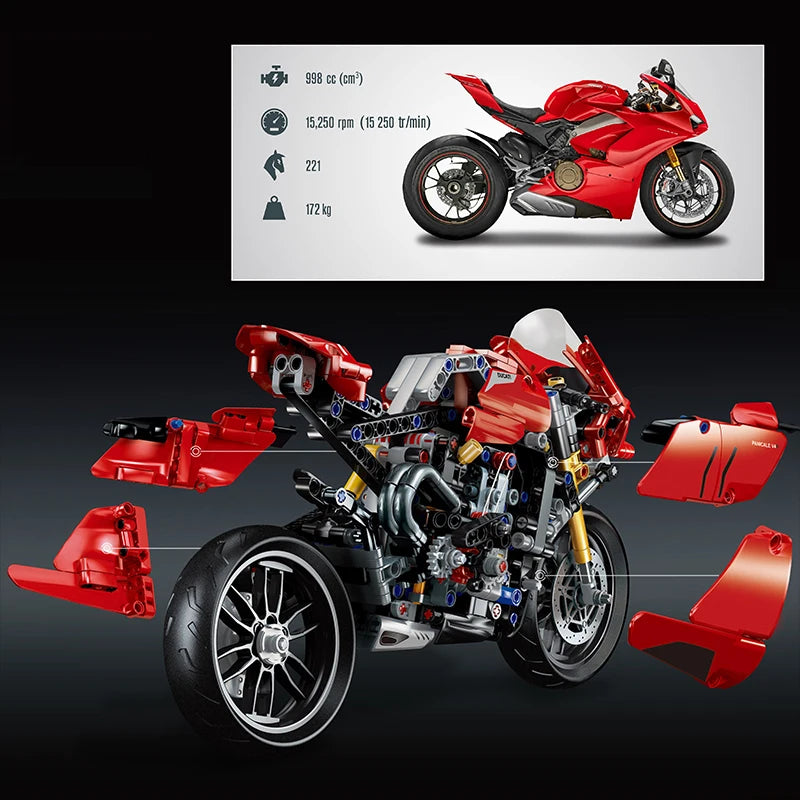Ducati Panigale V4 R Building Blocks Motorcycle Model