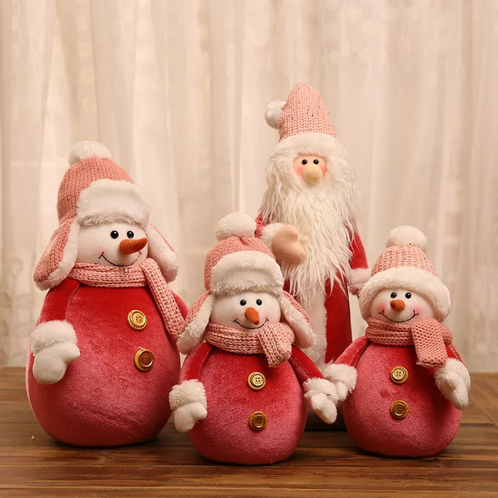 Christmas Tree Ornaments Cute Santa Snowman Knit Caps