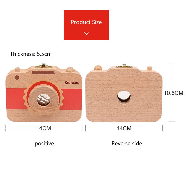 Wooden Baby Teeth Box Camera Keepsake for Children
