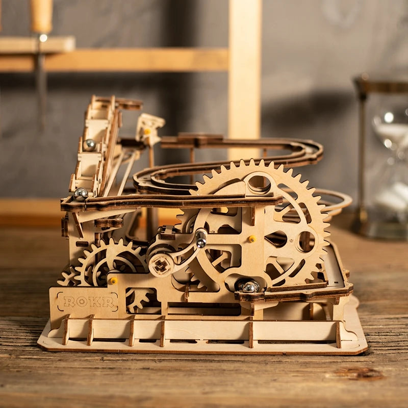 Wooden Marble Run Kit for Screen-Free Building Fun
