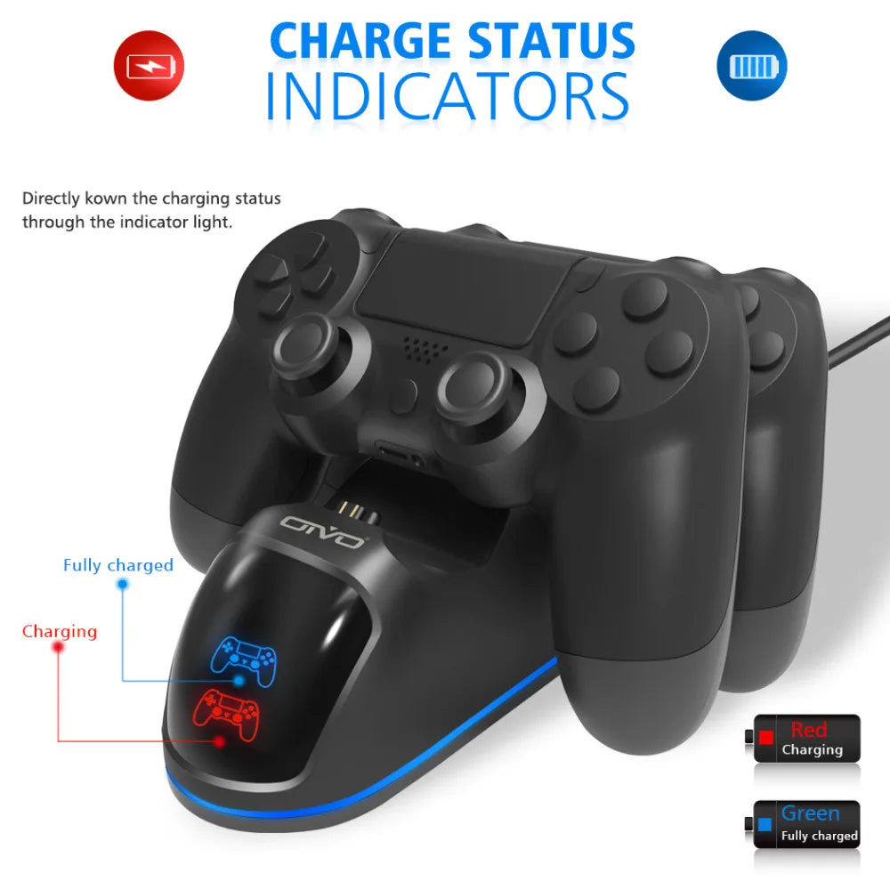 OIVO PS4 Controller Charging Dock — Fast Dual Charger