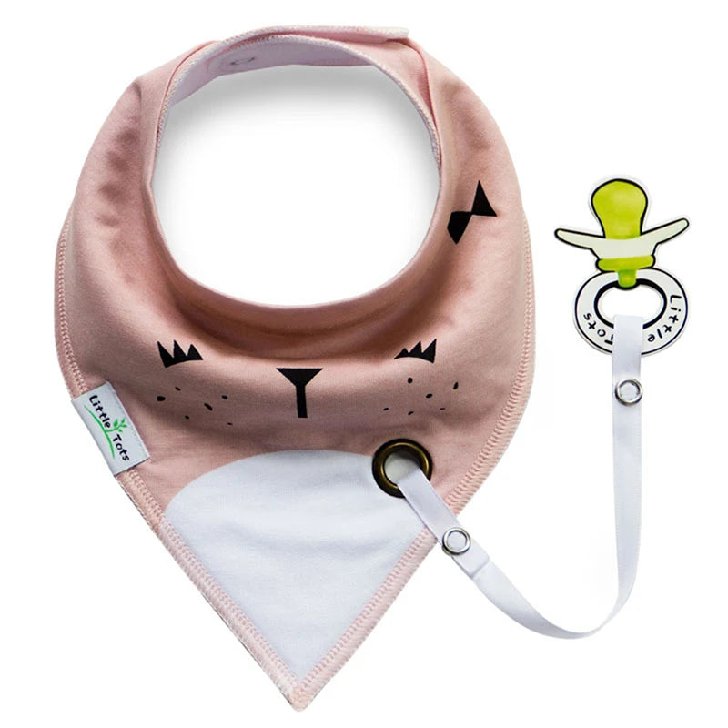 Cotton Baby Bibs with Anti-Drop Rope, Super Absorbent
