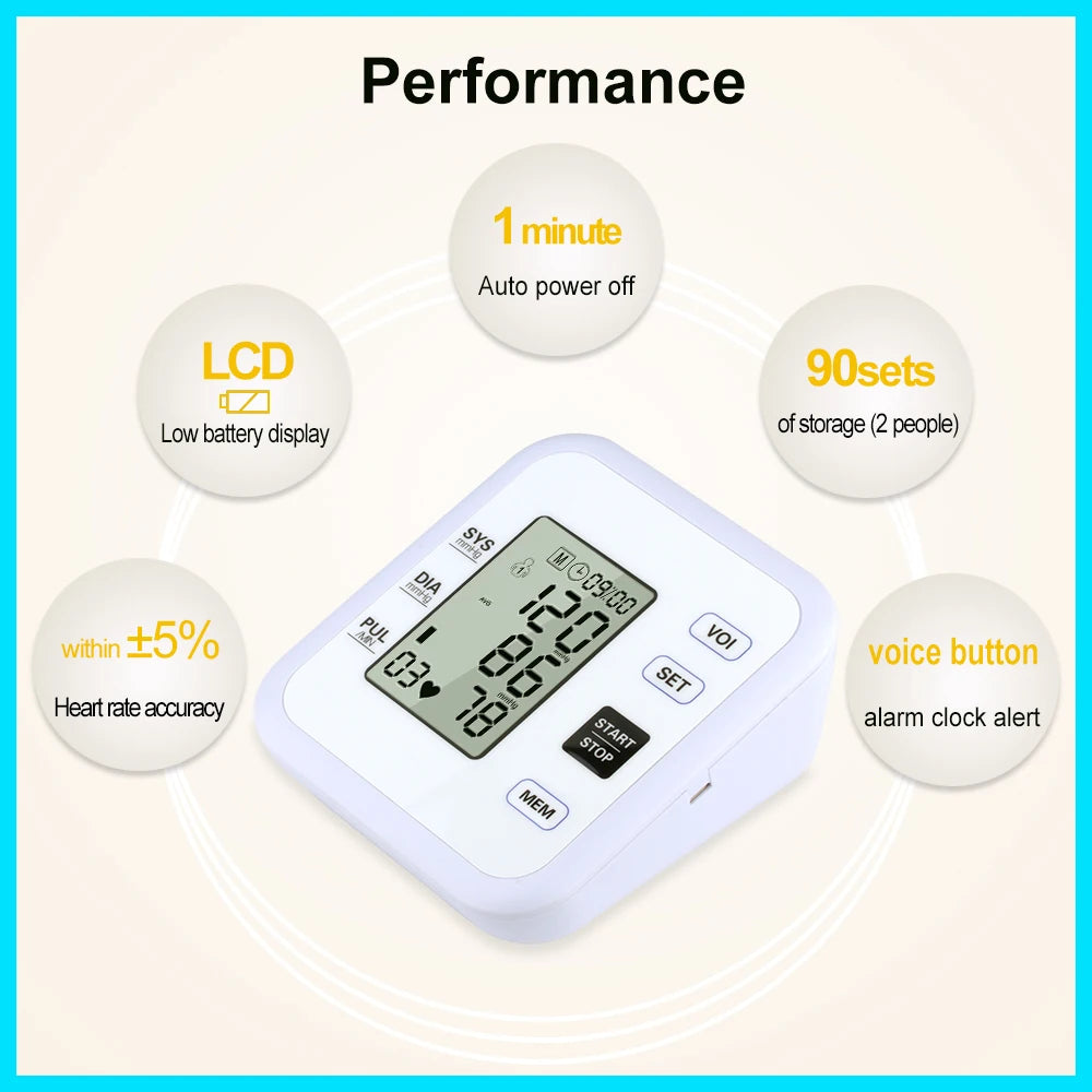 Arm Blood Pressure Monitor – Accurate Heart Rate & BP Tracker
