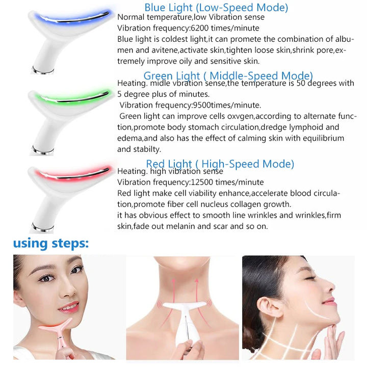 LED Light Therapy Neck & Face Lifting Device — Visible