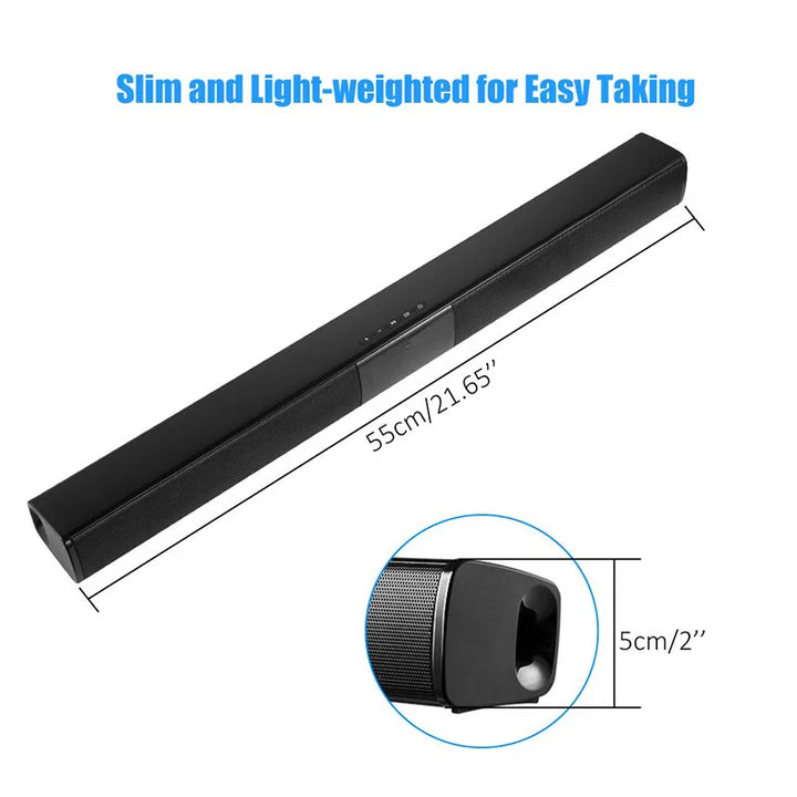20W TV Sound Bar — Wireless Bluetooth Home Theater Sound