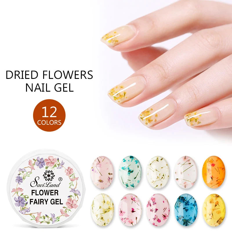 Dried Flower Gel Nail Polish for Sheer Nail Art Looks
