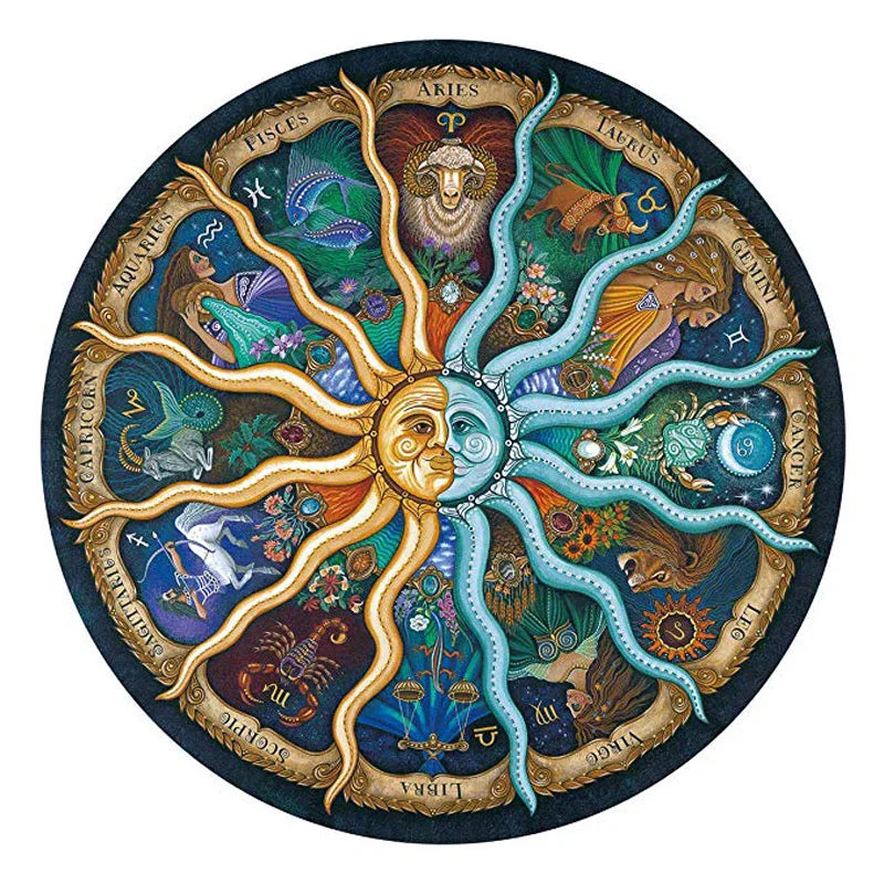 Round 3D Jigsaw Puzzle, 1000 Pieces for Adults & Kids