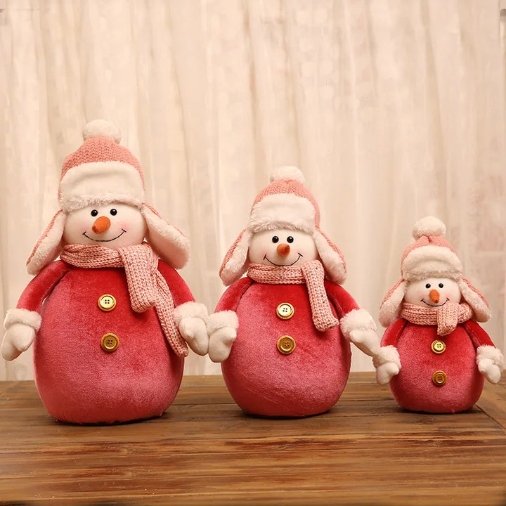 Christmas Tree Ornaments Cute Santa Snowman Knit Caps