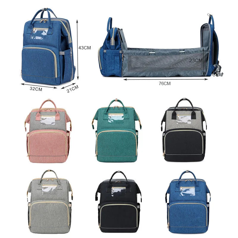 USB Diaper Bag Backpack With Changing Mat And Large Storage