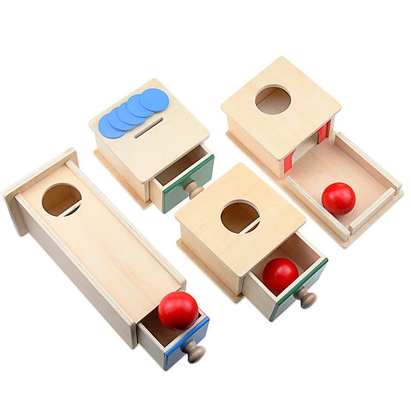 Montessori Ball Box Toy for Toddler Object Permanence