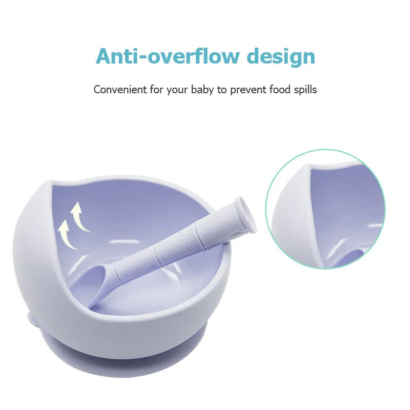 Baby Silicone Suction Bowl, Spoon & Water Bowl Set