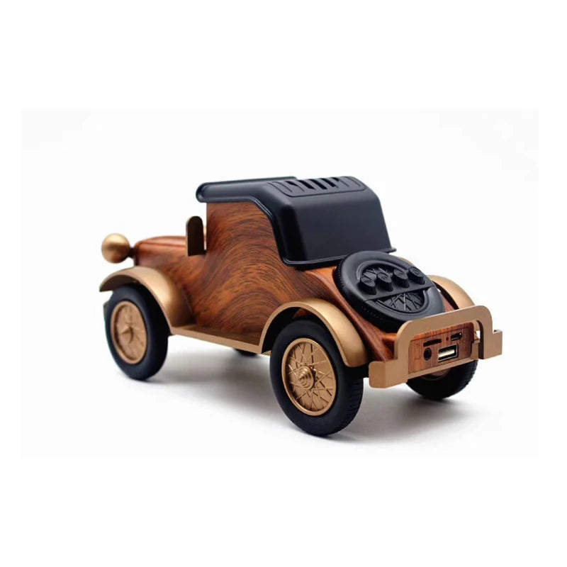 Retro Classic Car Bluetooth Speaker — Vintage Wood Grain