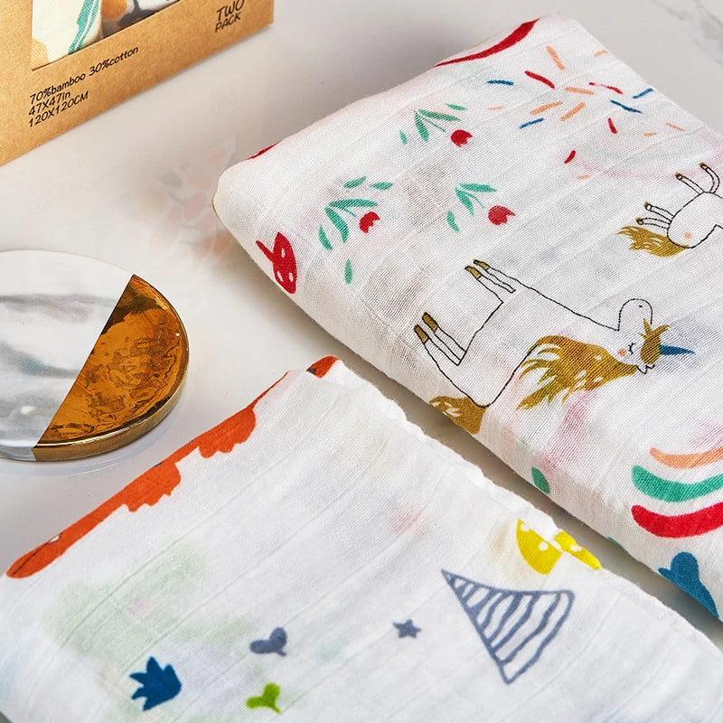 Bamboo Cotton Baby Blanket Set for Soft Everyday Comfort